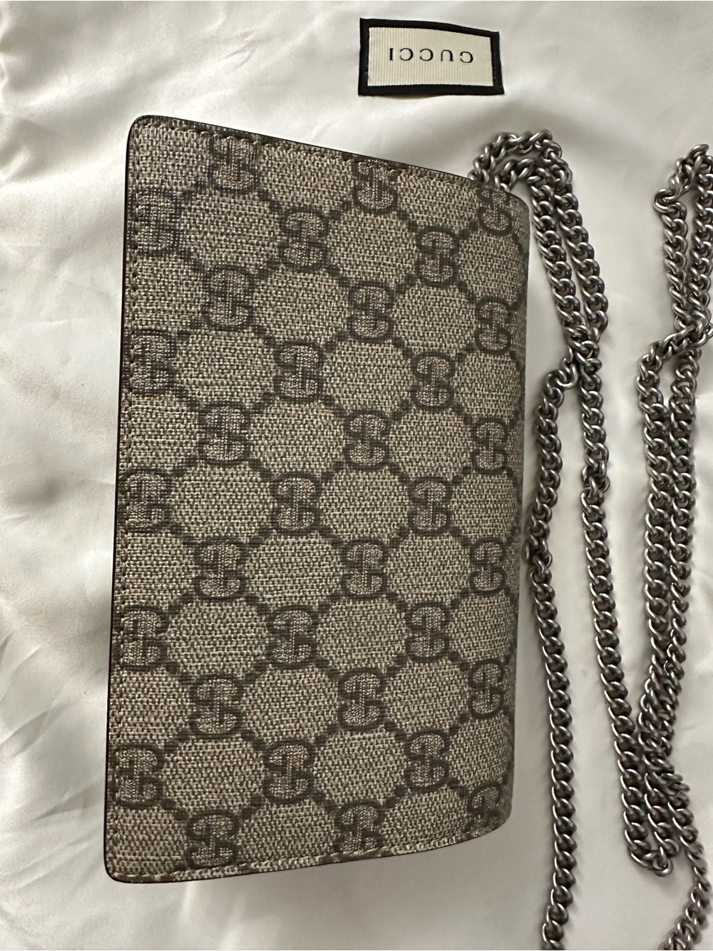 Gucci Beige GG Supreme Dionysus Wallet Mini with Antique Silver Hardware - Picture 10 of 11